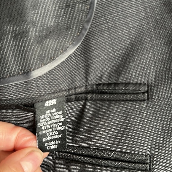 BarIII 100% Wool Oversized Boyfriend Blazer Gray Extra Large Lined Dark Academia - Picture 14 of 14